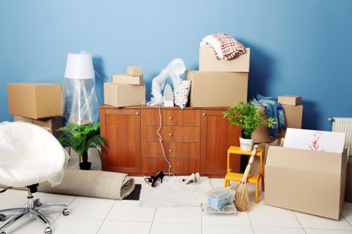 Removal van and moving boxes for a Lamorbey home move