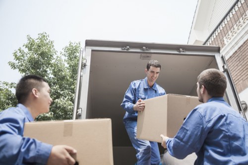 Moving van and removal crew handling a local Lamorbey move