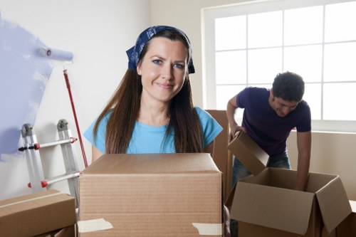 Removal team managing access and packing for a Lamorbey house move