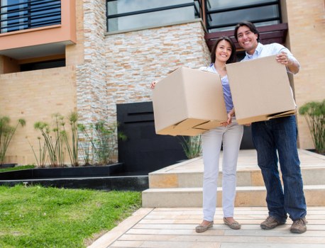 Professional movers handling a Lamorbey property move